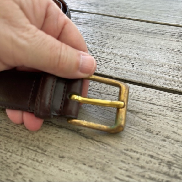 Coach Men's Brown Leather Belt Size 38 - Picture 2 of 5